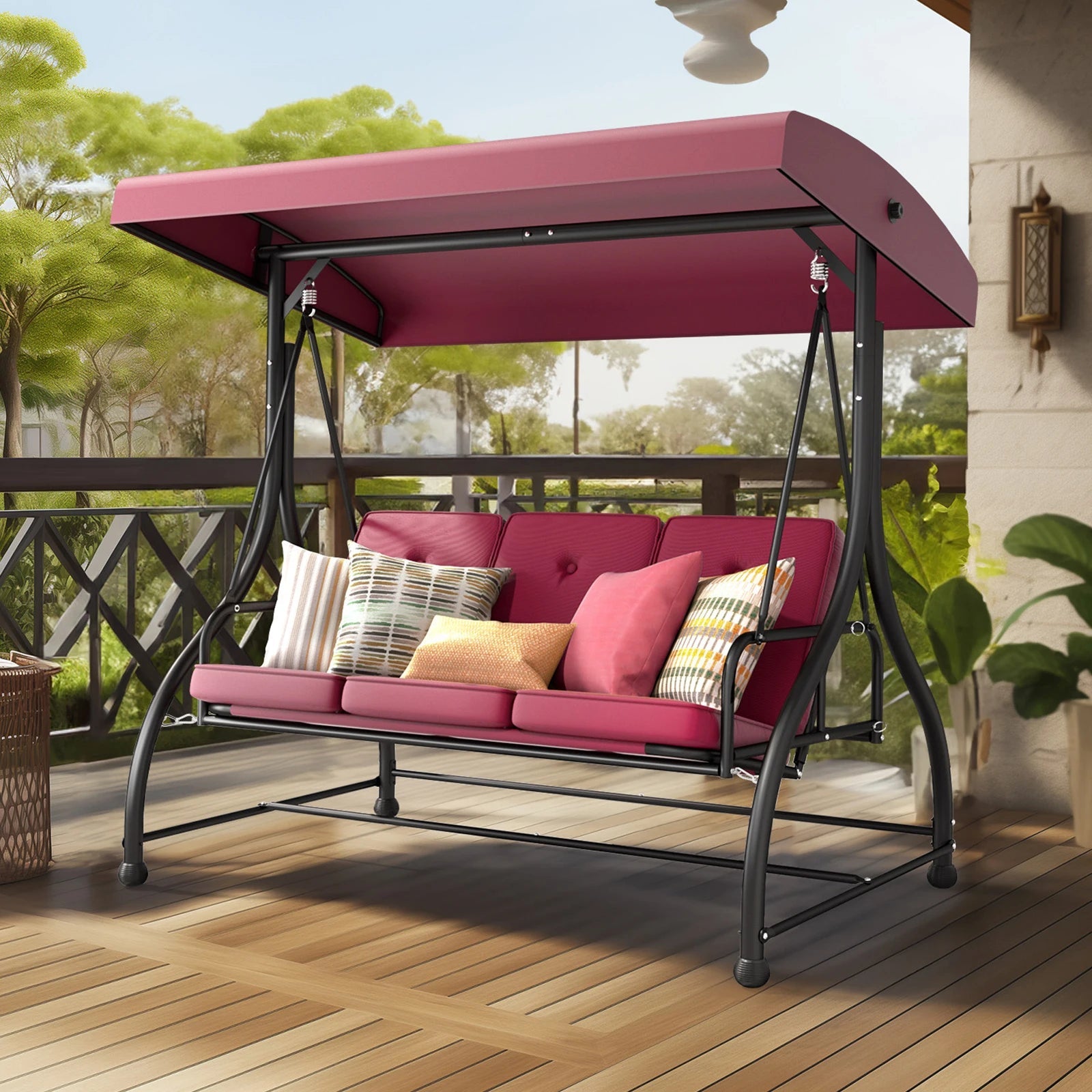 Outdoor Seating 3 Person Porch Swing Chair Gazebo