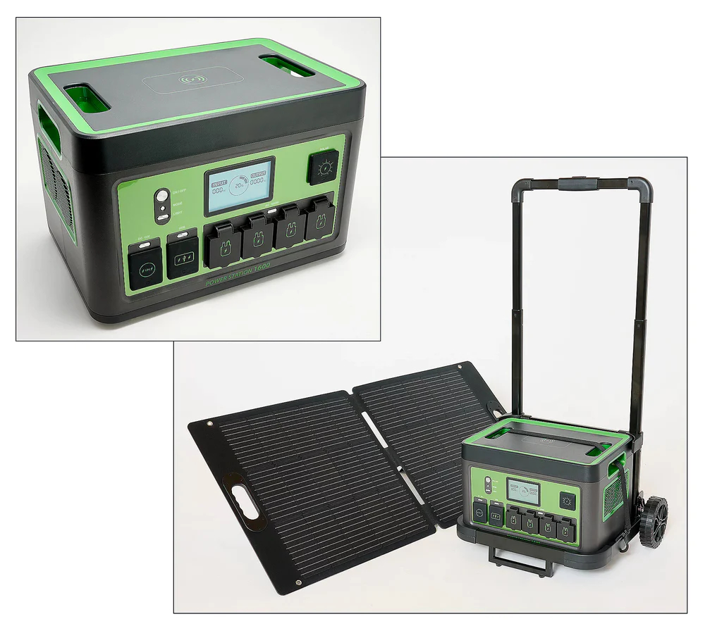 ⚡1600Wh Power Station with 11 Outlets & 100W Solar Panel & Trolley（Limit One per order）
