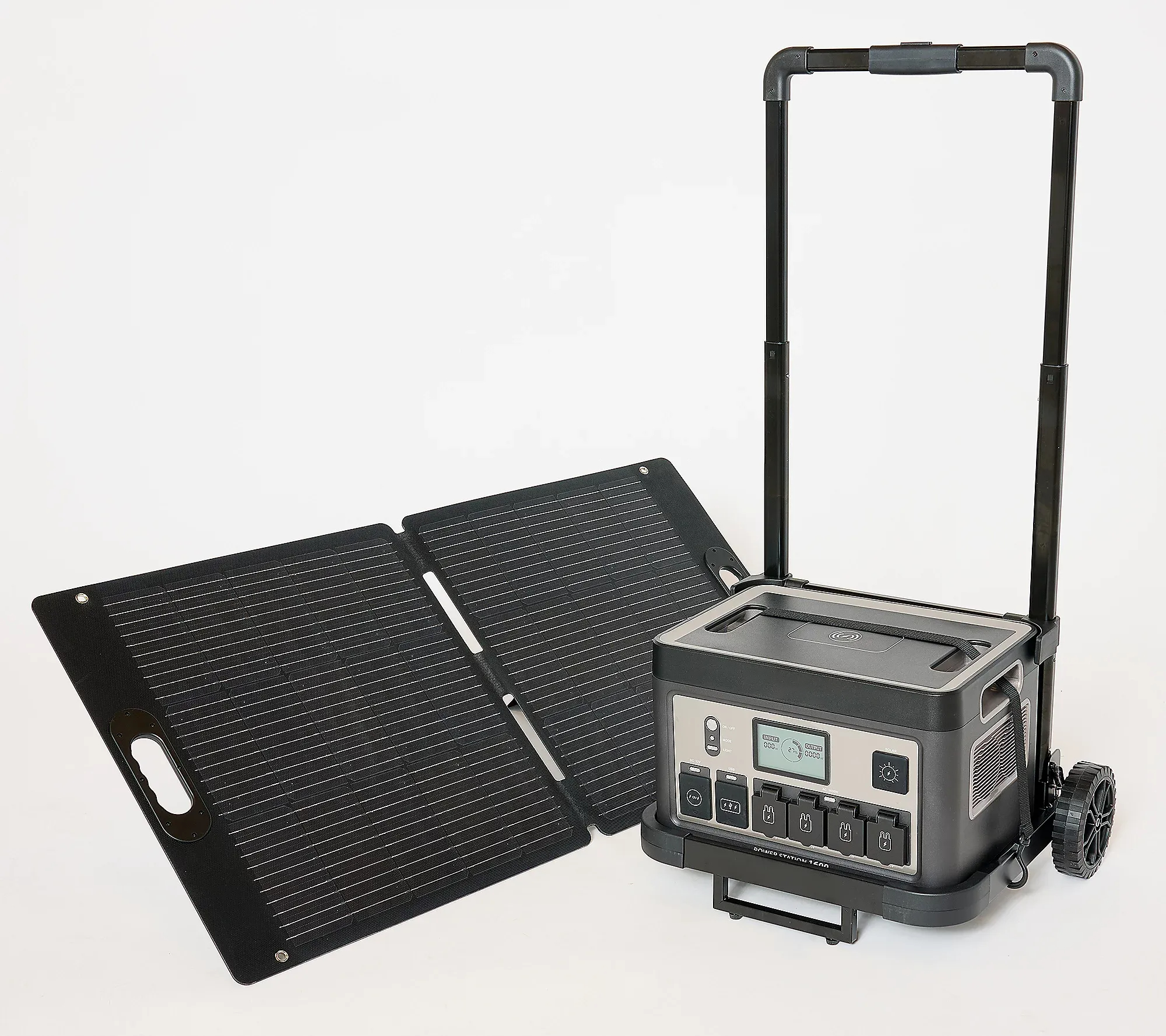 ⚡1600Wh Power Station with 11 Outlets & 100W Solar Panel & Trolley（Limit One per order）