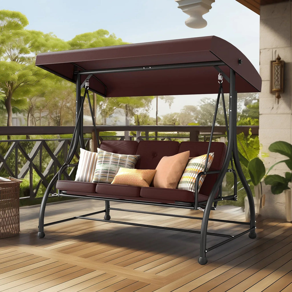 Outdoor Seating 3 Person Porch Swing Chair Gazebo