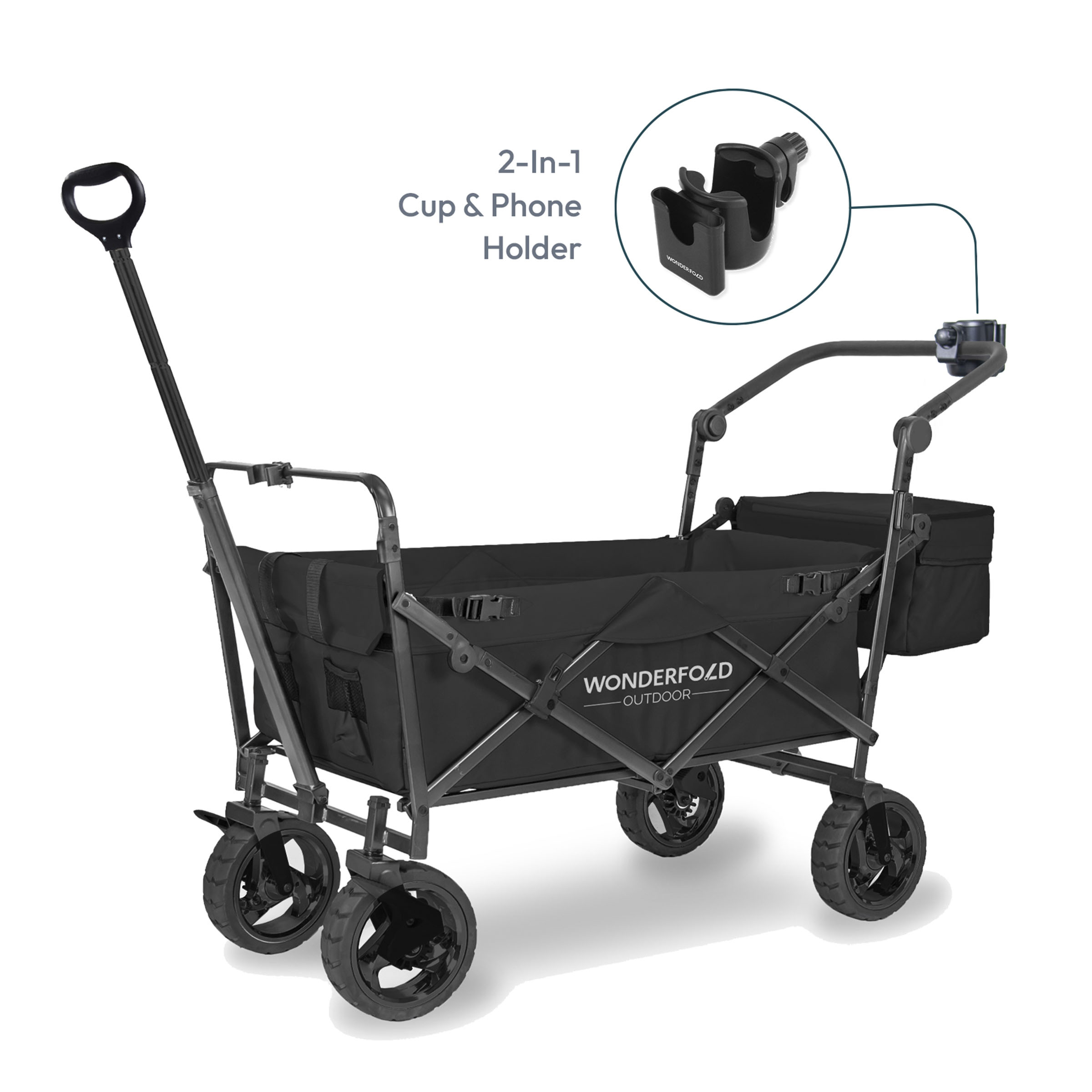 Father's Day Clearance💝Buy 2 Get 50% Off✨WonderFold S3 Push & Pull Folding Wagon with Cooler and Cupholder✅500-lb Weight Capacity