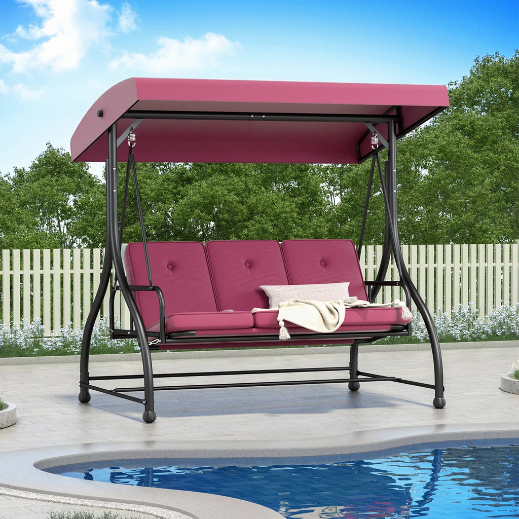 Outdoor Seating 3 Person Porch Swing Chair Gazebo