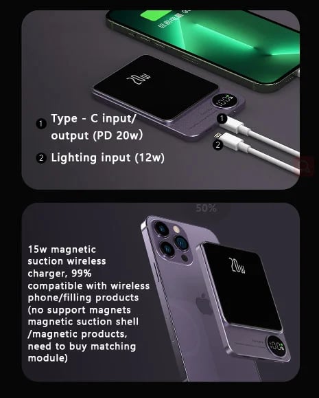 (🎉 BUY 2 GET 1 FREE)-Macsafe Powerbank Magnetic-(Buy 10000mAh save more)