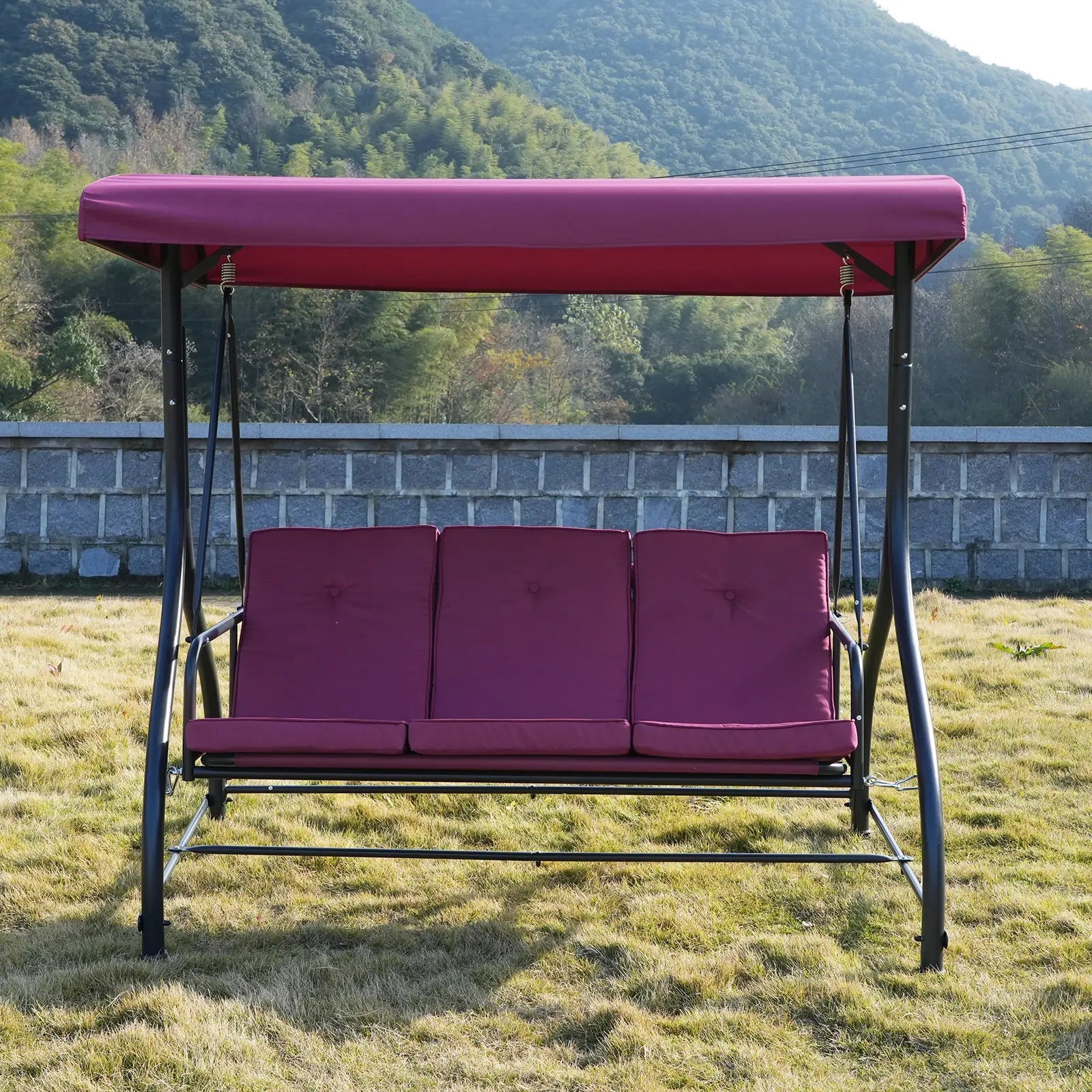 Outdoor Seating 3 Person Porch Swing Chair Gazebo