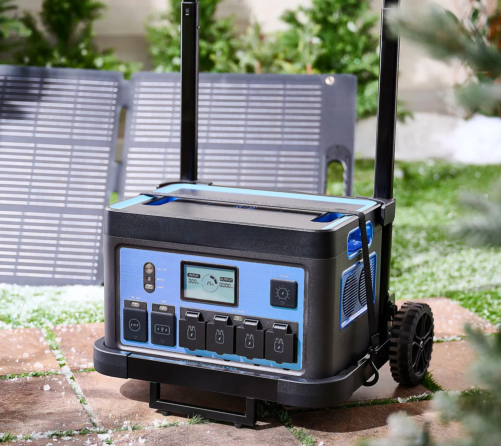 ⚡1600Wh Power Station with 11 Outlets & 100W Solar Panel & Trolley（Limit One per order）