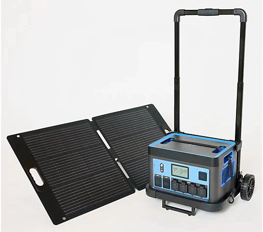⚡1600Wh Power Station with 11 Outlets & 100W Solar Panel & Trolley（Limit One per order）