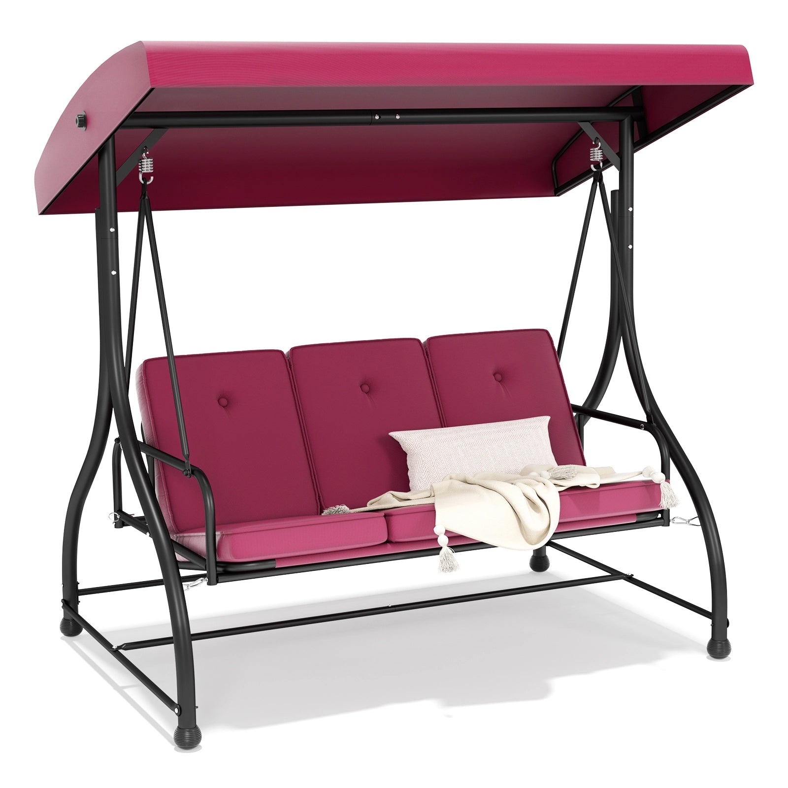 Outdoor Seating 3 Person Porch Swing Chair Gazebo